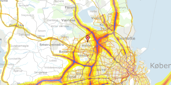 Trafikstøjkort på Tvedvangen 291, 1. , 2730 Herlev