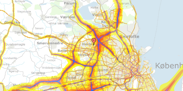 Trafikstøjkort på Våbenstedvej 28, 2730 Herlev