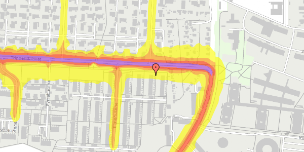 Trafikstøjkort på Elmehusene 65, 2600 Glostrup