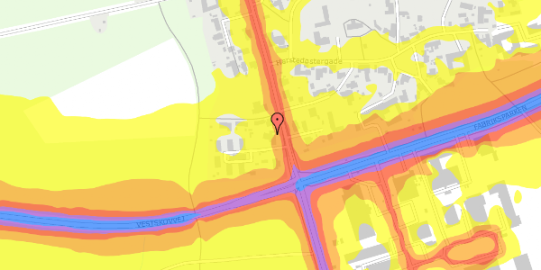 Trafikstøjkort på Herstedøstervej 39, 2620 Albertslund