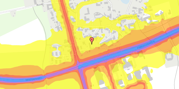 Trafikstøjkort på Herstedøstervej 44B, 2620 Albertslund