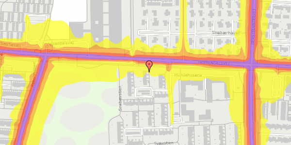 Trafikstøjkort på Humlehusene 16, 2620 Albertslund