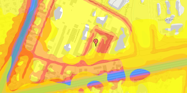 Trafikstøjkort på Værkstedsgården 11, st. 1, 2620 Albertslund