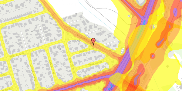 Trafikstøjkort på Asminderødvej 7, 2650 Hvidovre