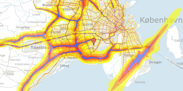 Trafikstøjkort på Berners Vænge 5, 1. th, 2650 Hvidovre