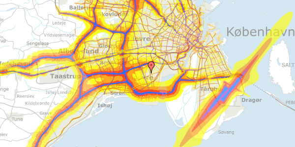 Trafikstøjkort på Berners Vænge 19, 1. th, 2650 Hvidovre