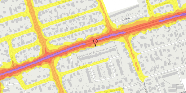 Trafikstøjkort på Brostykkevej 85A, 2650 Hvidovre