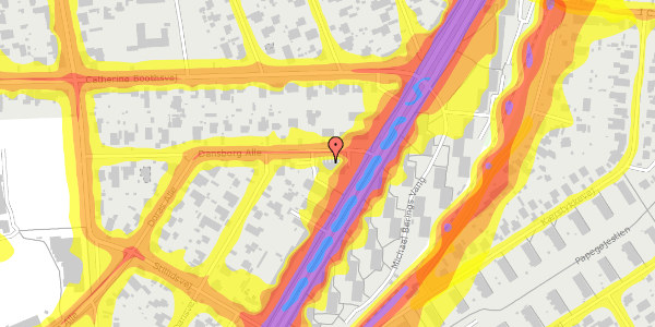 Trafikstøjkort på Dansborg Alle 1E, 2650 Hvidovre