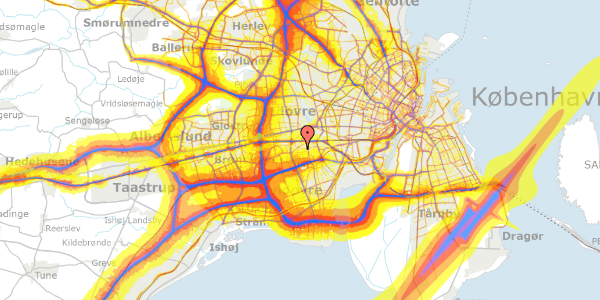 Trafikstøjkort på Gadestævnet 9, 2650 Hvidovre