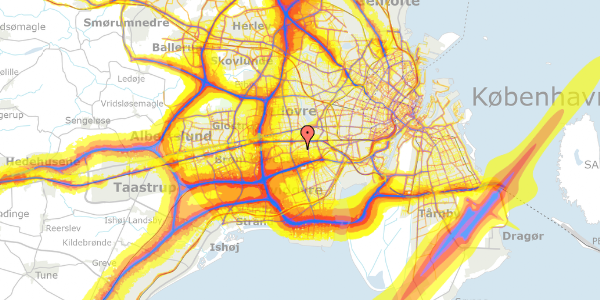 Trafikstøjkort på Gadestævnet 11, 2650 Hvidovre