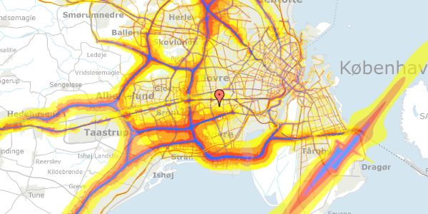 Trafikstøjkort på Gadestævnet 54, 2650 Hvidovre