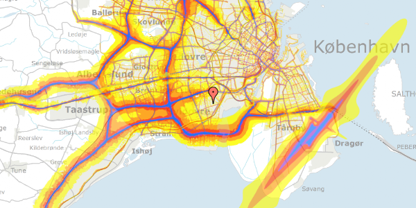 Trafikstøjkort på Glimvej 27, 2650 Hvidovre