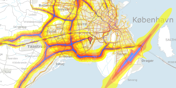 Trafikstøjkort på Glimvej 29, 2650 Hvidovre