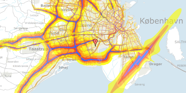 Trafikstøjkort på Glimvej 30, 2650 Hvidovre