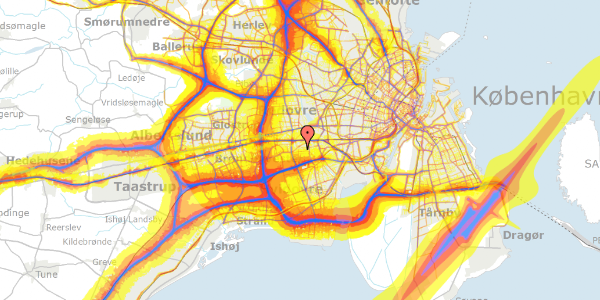 Trafikstøjkort på Grønskifte 20, 2650 Hvidovre