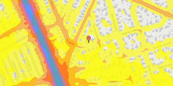 Trafikstøjkort på Helenas Alle 30, 2650 Hvidovre