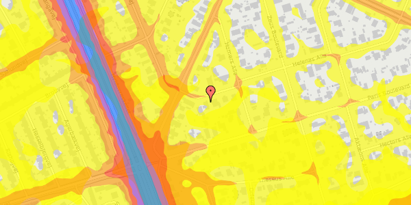Trafikstøjkort på Helenas Alle 53, 2650 Hvidovre