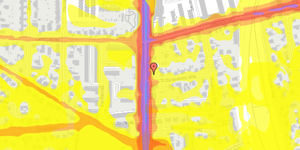 Trafikstøjkort på Hvidovrevej 91, st. mf, 2650 Hvidovre