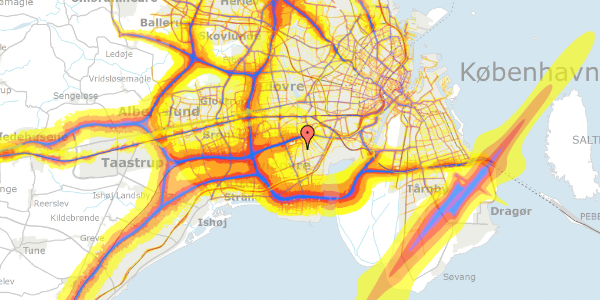 Trafikstøjkort på Høvedstensvej 11, 3. th, 2650 Hvidovre