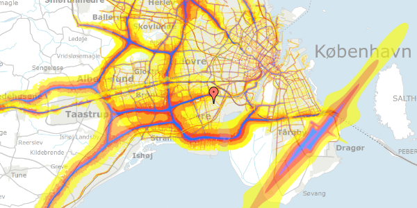 Trafikstøjkort på Krogstens Alle 70, 2650 Hvidovre