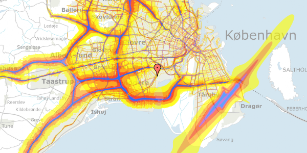 Trafikstøjkort på Kvistgårdsvej 10, 2650 Hvidovre