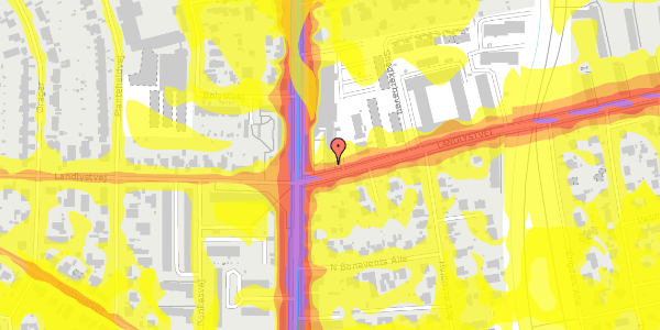 Trafikstøjkort på Landlystvej 46, 1. 1, 2650 Hvidovre