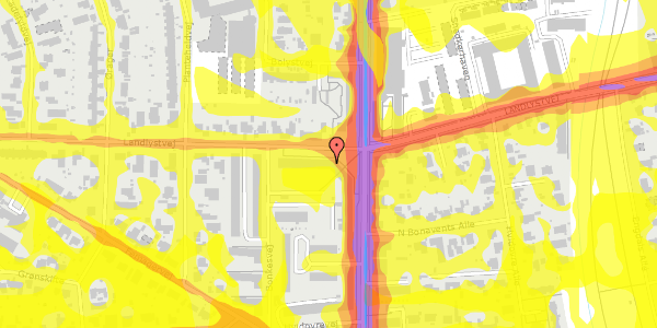 Trafikstøjkort på Landlystvej 55A, st. th, 2650 Hvidovre