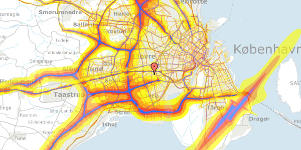 Trafikstøjkort på Landlystvej 66, 2650 Hvidovre