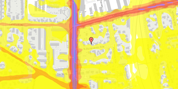 Trafikstøjkort på N Bonavents Alle 3, 2650 Hvidovre