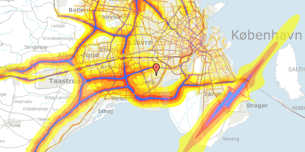 Trafikstøjkort på Risbjerggårds Alle 10, 2650 Hvidovre