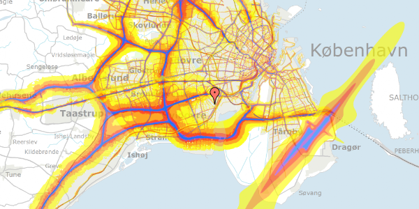 Trafikstøjkort på Risbjerggårds Alle 79, 2650 Hvidovre