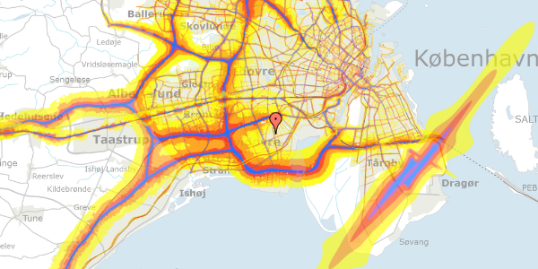 Trafikstøjkort på Sognegårds Alle 52, 1. tv, 2650 Hvidovre