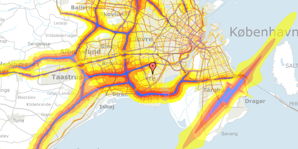 Trafikstøjkort på Sognegårds Alle 62, 1. tv, 2650 Hvidovre