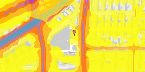 Trafikstøjkort på Strandmarksvej 18, 3. mf, 2650 Hvidovre