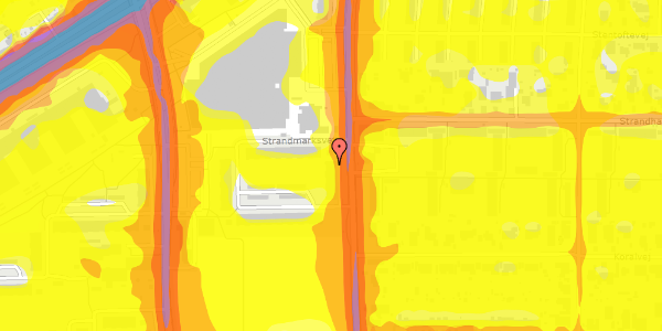 Trafikstøjkort på Strandmarksvej 54, st. th, 2650 Hvidovre