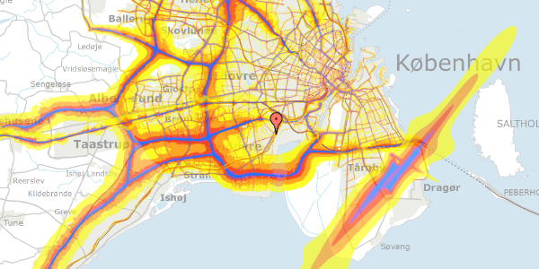 Trafikstøjkort på Sydkærsvej 13, 2650 Hvidovre