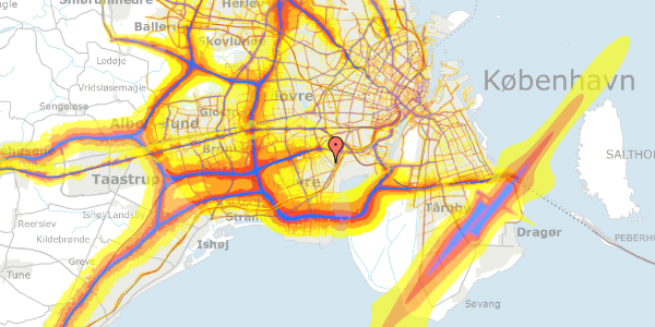 Trafikstøjkort på Sydkærsvej 16, 2650 Hvidovre