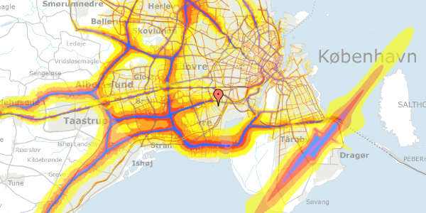 Trafikstøjkort på Sydkærsvej 71, 2650 Hvidovre