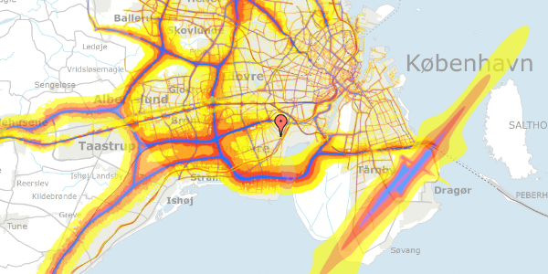 Trafikstøjkort på Torstensvej 17, 2650 Hvidovre