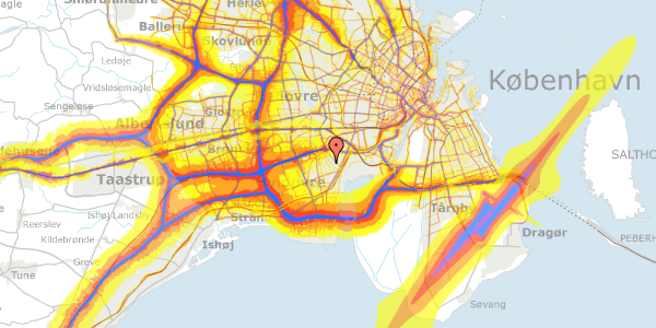 Trafikstøjkort på Torstensvej 36, 2650 Hvidovre