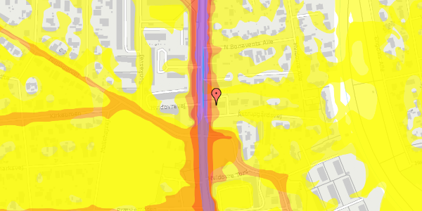 Trafikstøjkort på Åstrupgårdsvej 1A, 2650 Hvidovre