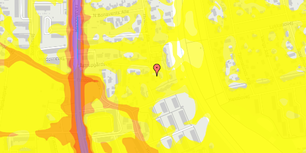 Trafikstøjkort på Åstrupgårdsvej 18, 2650 Hvidovre
