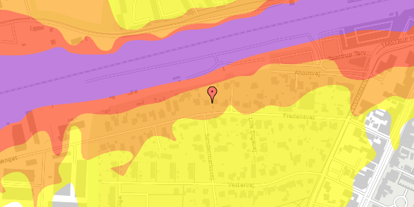 Trafikstøjkort på Fredensvej 34, 2630 Taastrup