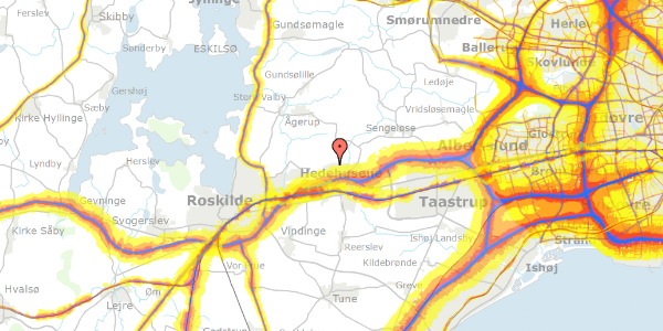 Trafikstøjkort på Kirkebakken 12, 2640 Hedehusene