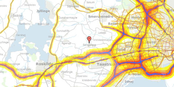 Trafikstøjkort på Kirkestien 54, 2630 Taastrup