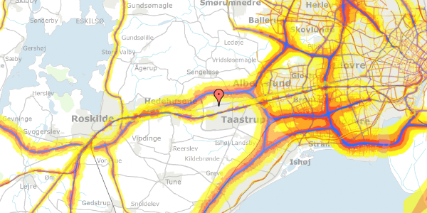 Trafikstøjkort på Roskildevej 325A, 2630 Taastrup