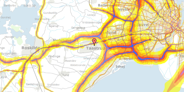 Trafikstøjkort på Rønnevangshusene 18, 2630 Taastrup