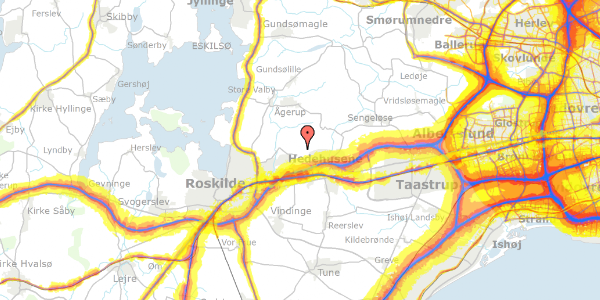 Trafikstøjkort på Smedevænget 21, 2640 Hedehusene