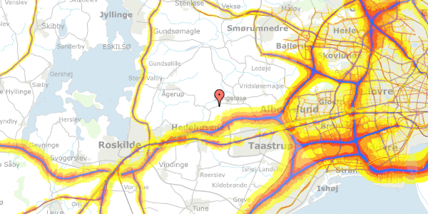 Trafikstøjkort på Ågesholmsvej 5A, 2640 Hedehusene