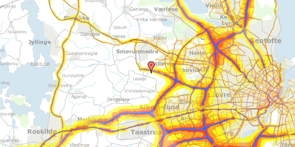 Trafikstøjkort på Degnetoften 13, 2765 Smørum